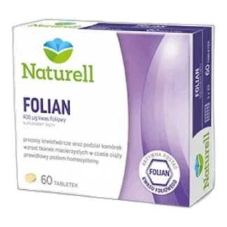 NATURELL Folian kwas foliowy - 60 tabletek — zdjęcie 1